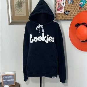 Black Cookies Sweatshirt Hoodie with Red Logo. Sz.L